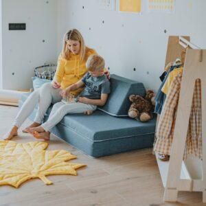 Aktiv-Spielmatratzen-Set in Türkis für Kinder, bequem und sicher.
