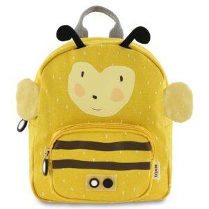 Gelber Kinder-Rucksack mit Biene-Motiv und Ohren, ideal für den Kindergarten.