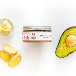 Anti-Cellulite Körperpeeling mit Ingwer und Avocado, 300 g.