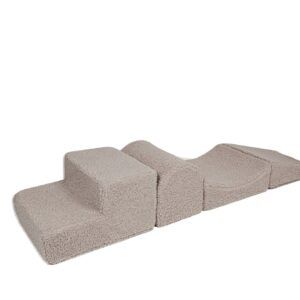 Light grey Bearly Corduroy Shape Set 4-Elements for baby play and rest.