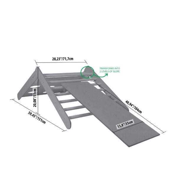 2-in-1 Montessori Climbing Triangle With Ramp - Image 2