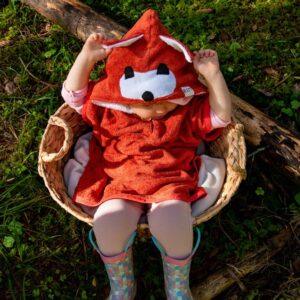 Short-Sleeve Poncho FOX - For KIDS (Size 122-150)